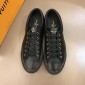 Replica Louis Vuitton Perfect Quality Sneakers Black and brown Monogram detail with black sole MS02829