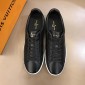 Replica Louis Vuitton Perfect Quality Sneakers Black and Monogram embroidery with white sole MS02832