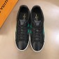 Replica Louis Vuitton Perfect Quality Sneakers Black and Damier Graphite canvas with white sole MS02834