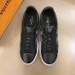 Replica Louis Vuitton Perfect Quality Sneakers Black and Damier Graphite canvas with white sole MS02835