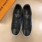 Replica Louis Vuitton Perfect Quality Sneakers Black and Damier Graphite canvas with white sole MS02836