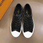 Replica Louis Vuitton Perfect Quality Sneakers Damier Graphite canvas and black heel with white sole MS02837