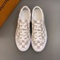 Replica Louis Vuitton Perfect Quality Sneakers White and Damier Graphite print with white sole MS02845