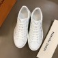 Replica Louis Vuitton Perfect Quality Sneakers White and silver Monogram embroidery with white sole MS02847