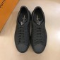 Replica Louis Vuitton Fashion Sneakers Black and Black Monogram Embroidery with Black Sole MS02848