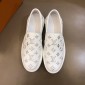 Replica Louis Vuitton Fashion Sneakers White and silver Monogram embroidery with white sole MS02851