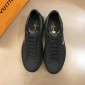 Replica Louis Vuitton Fashion Sneakers Black and LV print with black sole MS02854