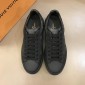 Replica Louis Vuitton Fashion Sneakers Black and Monogram print with black sole MS02857