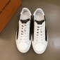 Replica Louis Vuitton Fashion Sneakers White and brown Monogram print with white sole MS02858