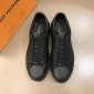 Replica Louis Vuitton Fashion Sneakers Black and Monogram embossing with black sole MS02859