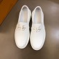 Replica Louis Vuitton Fashion Sneakers White and gold LV print with white sole MS02860