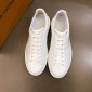 Replica Louis Vuitton Fashion Sneakers White and gold LV print with white sole MS02862