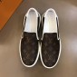 Replica Louis Vuitton Fashion Sneakers Brown and Monogram print with white sole MS02864