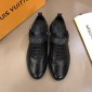 Replica Louis Vuitton Fashion Sneakers Black and Monogram print heel and black sole MS02869