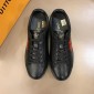 Replica Louis Vuitton Fashion Sneakers Black and red LV swash print with black sole MS02871