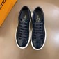 Replica Louis Vuitton Fashion Sneakers Black crocodile leather and gold Monogram Flower motif with white sole MS02877