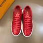 Replica Louis Vuitton Fashion Sneakers Red crocodile skin and gold Monogram Flower pattern with white sole MS02879