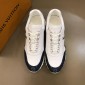 Replica Louis Vuitton Fashion Sneakers White and blue Monogram Flower canvas and white sole MS02881