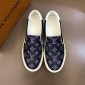 Replica Louis Vuitton Fashion Sneakers Black and Monogram Flower print and white sole MS02884