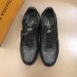 Replica Louis Vuitton Fashion Sneakers Black and black Monogram Flower print and white sole MS02890