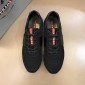 Replica Prada Fashion Sneakers Black nylon and black leather details with black sole MS02920