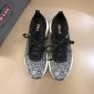 Replica Prada Fashion Sneakers Black and white print with white sole MS02924