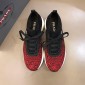 Replica Prada Fashion Sneakers Black and red print with white sole MS02925