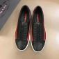 Replica Prada Fashion Sneakers Black and red Prada striped print with white sole MS02948