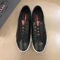 Replica Prada Fashion Sneakers Black and Black leather details with white sole MS02959