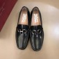 Replica Salvatore Ferragamo Black Bright leather Fashion Perfect Quality Loafers With Sliver Buckle MS02975