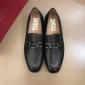 Replica Salvatore Ferragamo Black leather Fashion Perfect Quality Loafers With Sliver Buckle MS02981