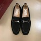 Replica Salvatore Ferragamo Black Suede leather Fashion Perfect Quality Loafers With Sliver Buckle MS02984