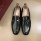 Replica Salvatore Ferragamo Black Bright leather Fashion Perfect Quality Loafers With Sliver Buckle MS02985