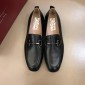 Replica Salvatore Ferragamo Black leather Fashion Perfect Quality Loafers With Sliver Buckle MS02987