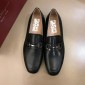 Replica Salvatore Ferragamo Black Bright leather Fashion Perfect Quality Loafers With Sliver Buckle MS02988