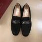 Replica Salvatore Ferragamo Black Suede leather Fashion Perfect Quality Loafers With Sliver Buckle MS02989