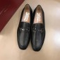 Replica Salvatore Ferragamo Black leather Fashion Perfect Quality Loafers With Sliver Buckle MS02993