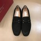 Replica Salvatore Ferragamo Black Suede leather Fashion Perfect Quality Loafers With Sliver Buckle MS02997