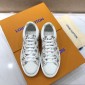 Replica Louis Vuitton Fashion Sneakers White and Monogram print with white sole MS071000