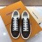 Replica Louis Vuitton Fashion Sneakers Brown and Monogram print with white sole MS071001