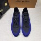 Replica Louis Vuitton Perfect Quality Sneakers Blue and grey mesh gauze with white sole MS071005