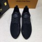 Replica Louis Vuitton Perfect Quality Sneakers Black mesh and Monogram embossing with black sole MS071007