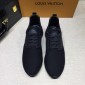 Replica Louis Vuitton Perfect Quality Sneakers Black mesh and black heel with black sole MS071008