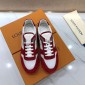 Replica Louis Vuitton Perfect Quality Sneakers White and red suede with red soles MS071010