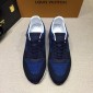 Replica Louis Vuitton Perfect Quality Sneakers Dark blue mesh and navy details with white sole MS071013