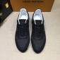 Replica Louis Vuitton Perfect Quality Sneakers Black mesh and grey details with white sole MS071014