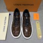 Replica Louis Vuitton Perfect Quality Sneakers Brown and Monogram print with white sole MS071015