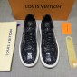 Replica Louis Vuitton Perfect Quality Sneakers Black and Monogram print with white sole MS071016