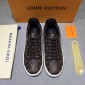 Replica Louis Vuitton Perfect Quality Sneakers Brown and Monogram print with white sole MS071017