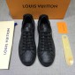 Replica Louis Vuitton Perfect Quality Sneakers Black and Monogram print with white sole MS071018